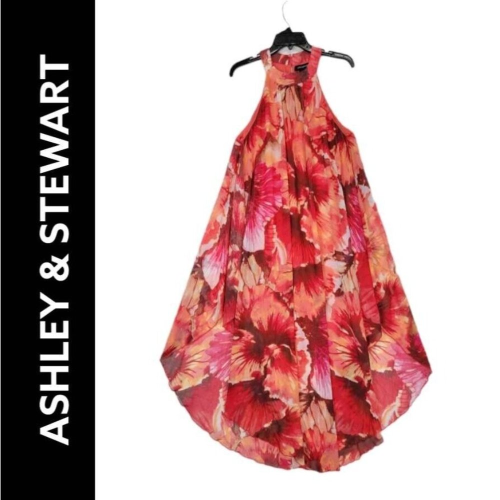 Ashley Stewart Women's Size 14/16 Multicolored Halter Sleeveless Floral COVER